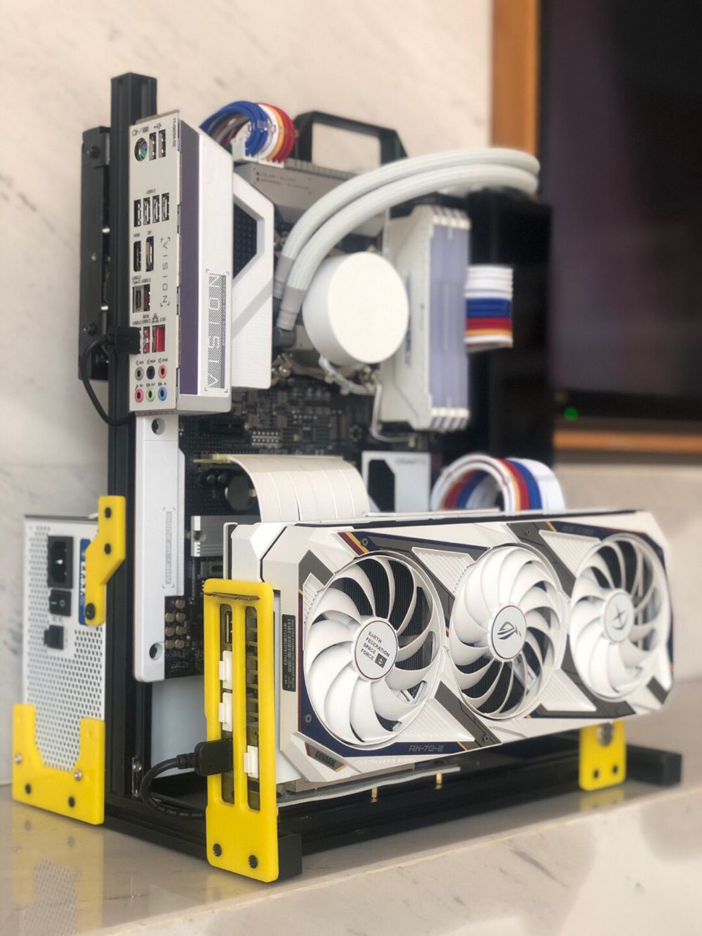 Aluminum Open Frame Test Bench Water Cooling - ATX EATX PC Test tezgahı taşıma